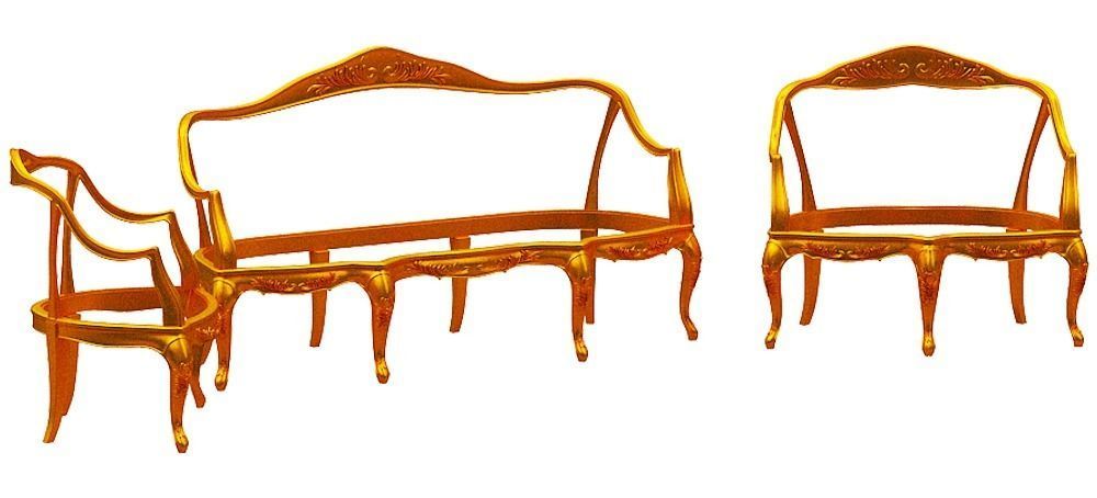 sofa frame Low-poly 3D model_1