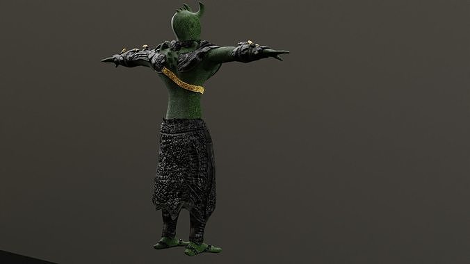 ready for game character Low-poly 3D model
