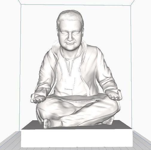 Meditation statue of man in 3D print model