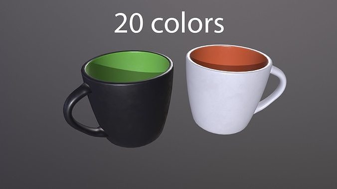 Coffee mug tea cup bowl drink beverage Low-poly 3D model