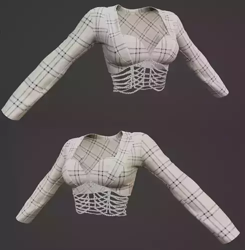 FEMALE PLAID SHIRT WITH DIAMONDS