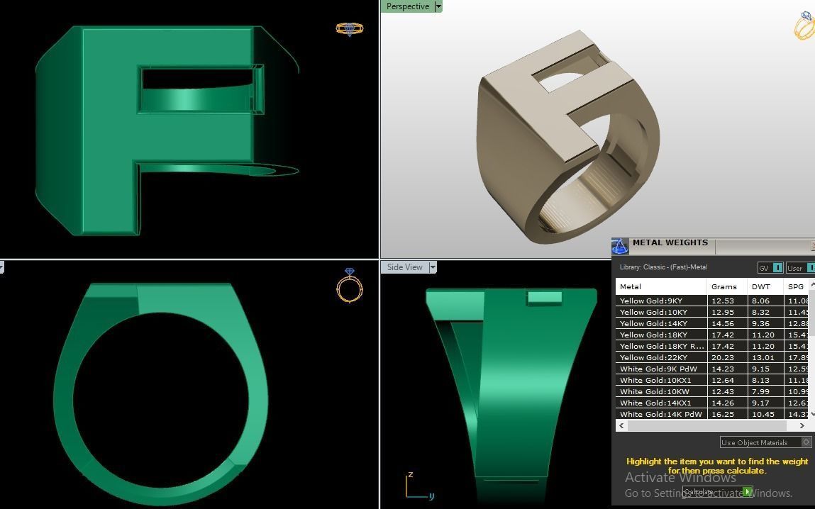 Letter rings  3D print model_26