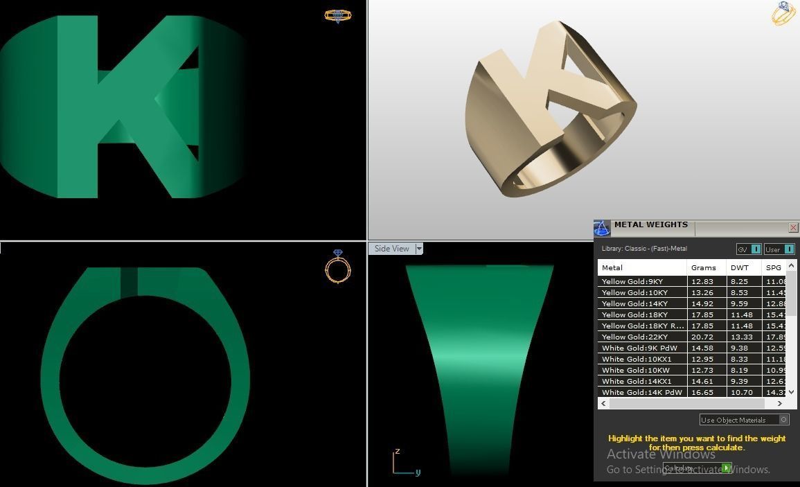 Letter rings  3D print model_4