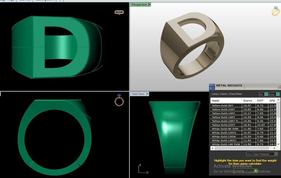 Letter rings  3D print model_24