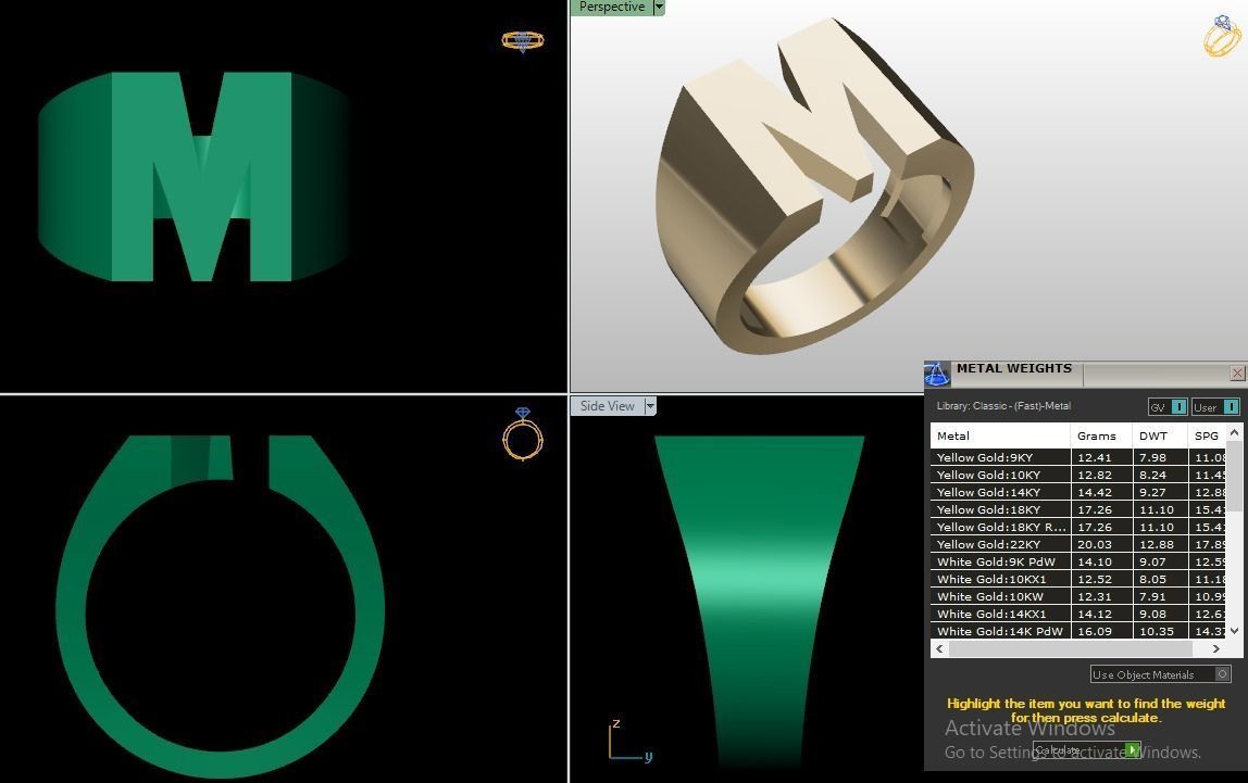 Letter rings  3D print model_6