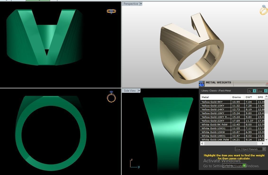 Letter rings  3D print model_17