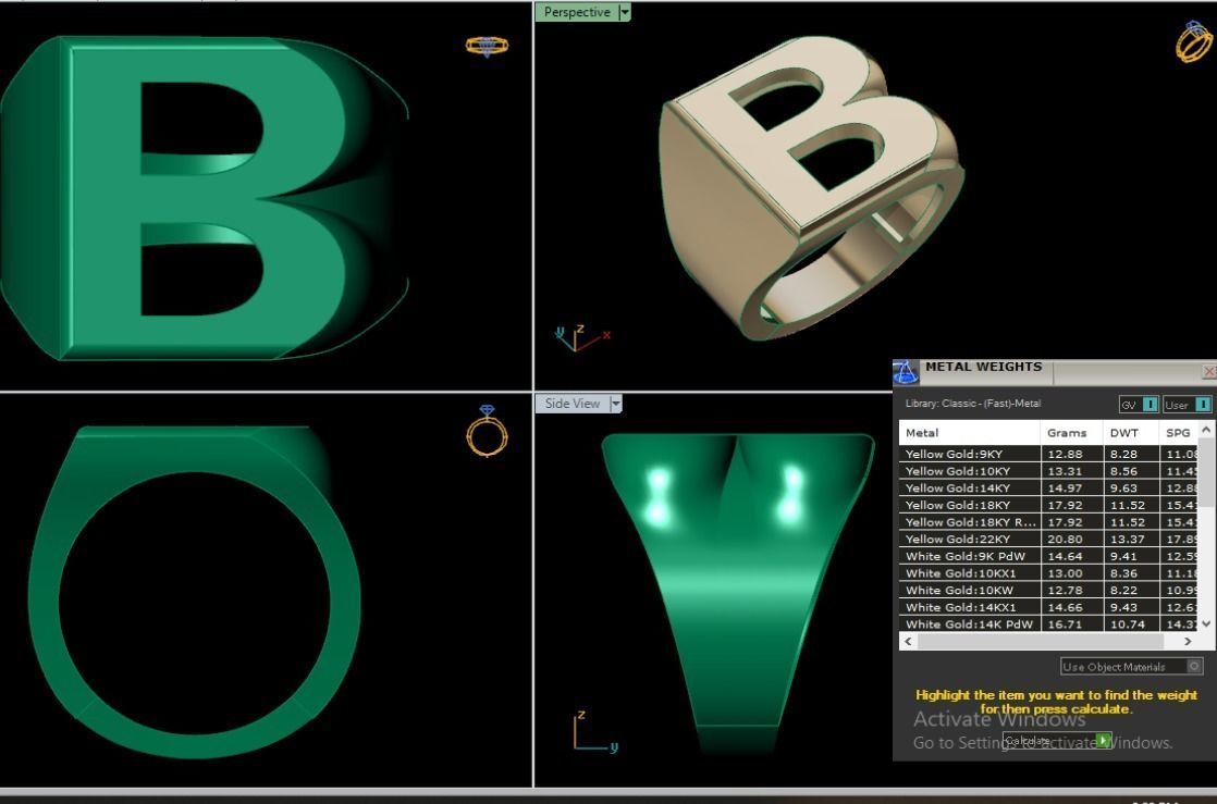 Letter rings  3D print model_22