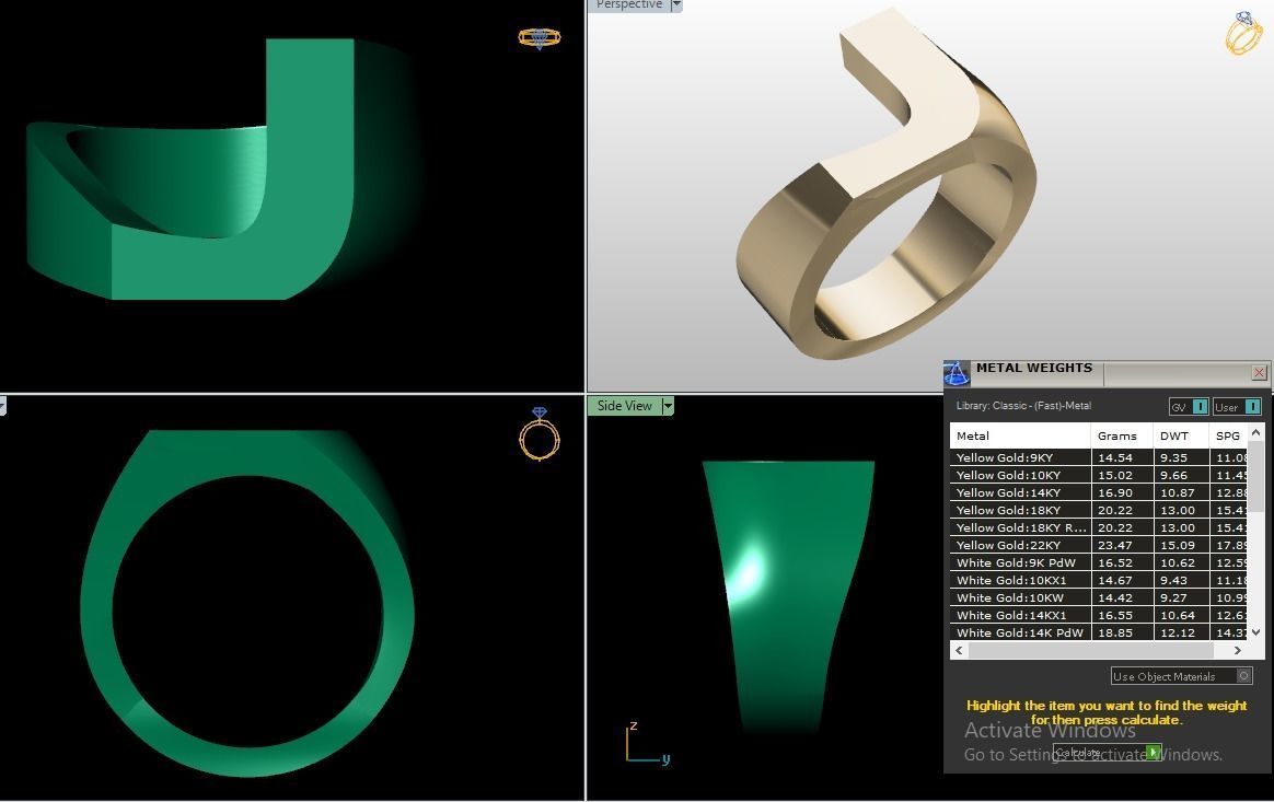 Letter rings  3D print model_3