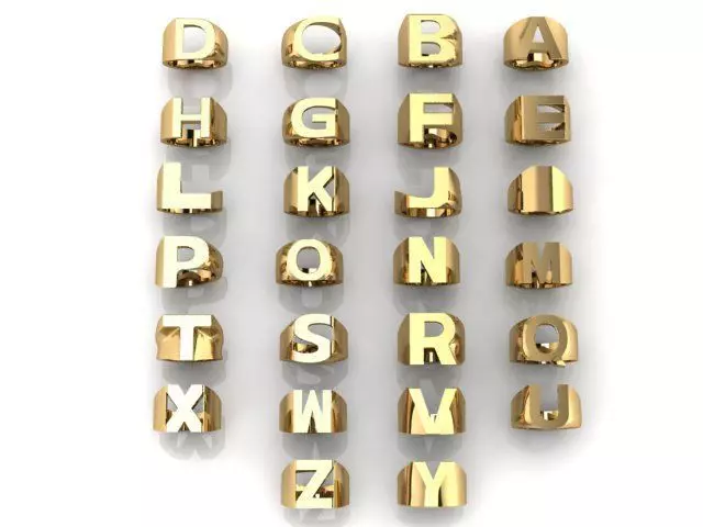 Letter rings  3D print model_0