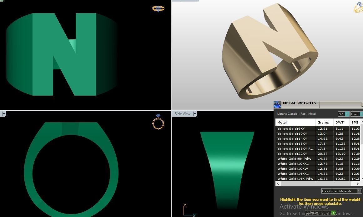 Letter rings  3D print model_7