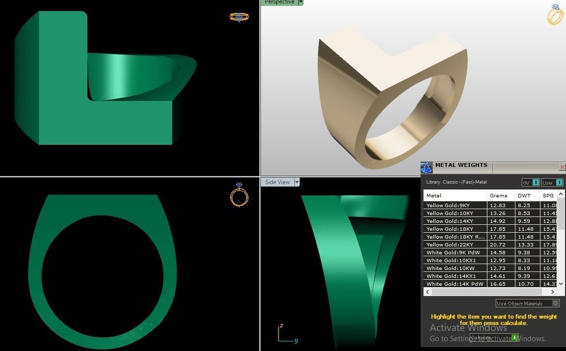 Letter rings  3D print model_5