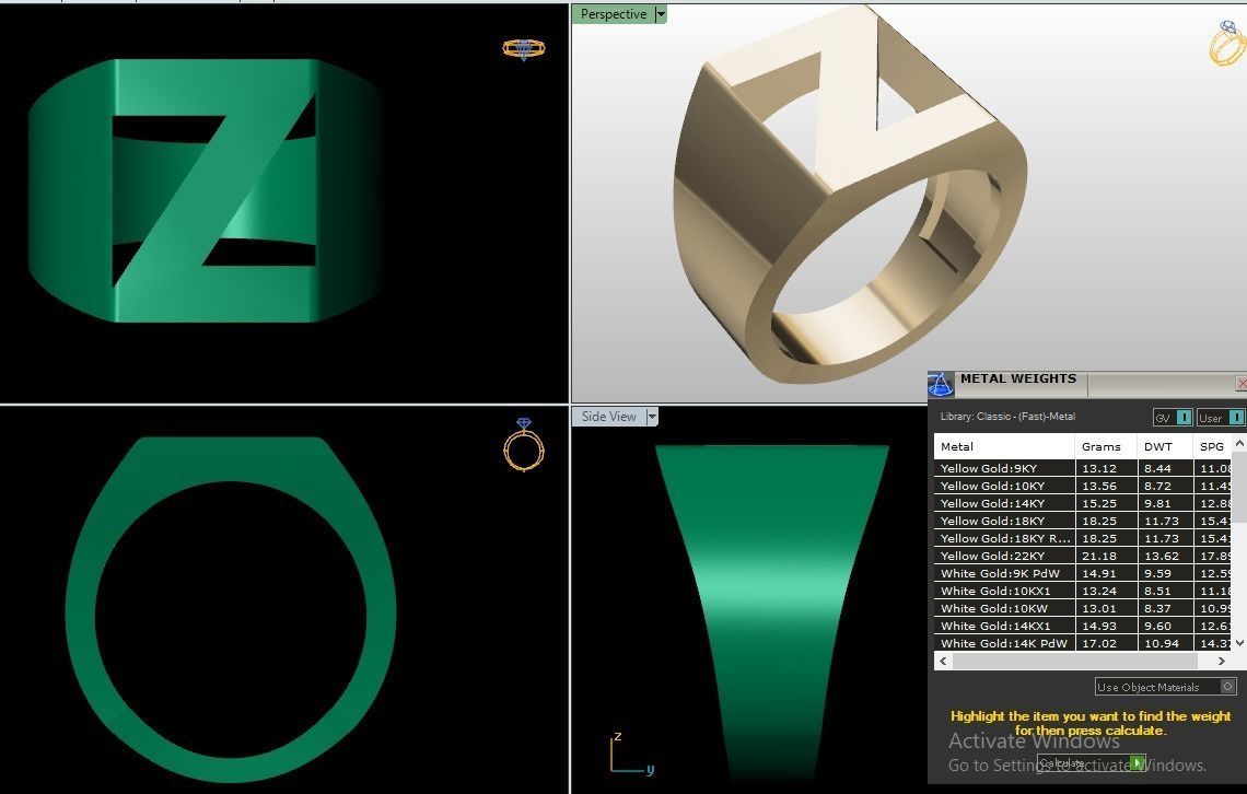 Letter rings  3D print model_19