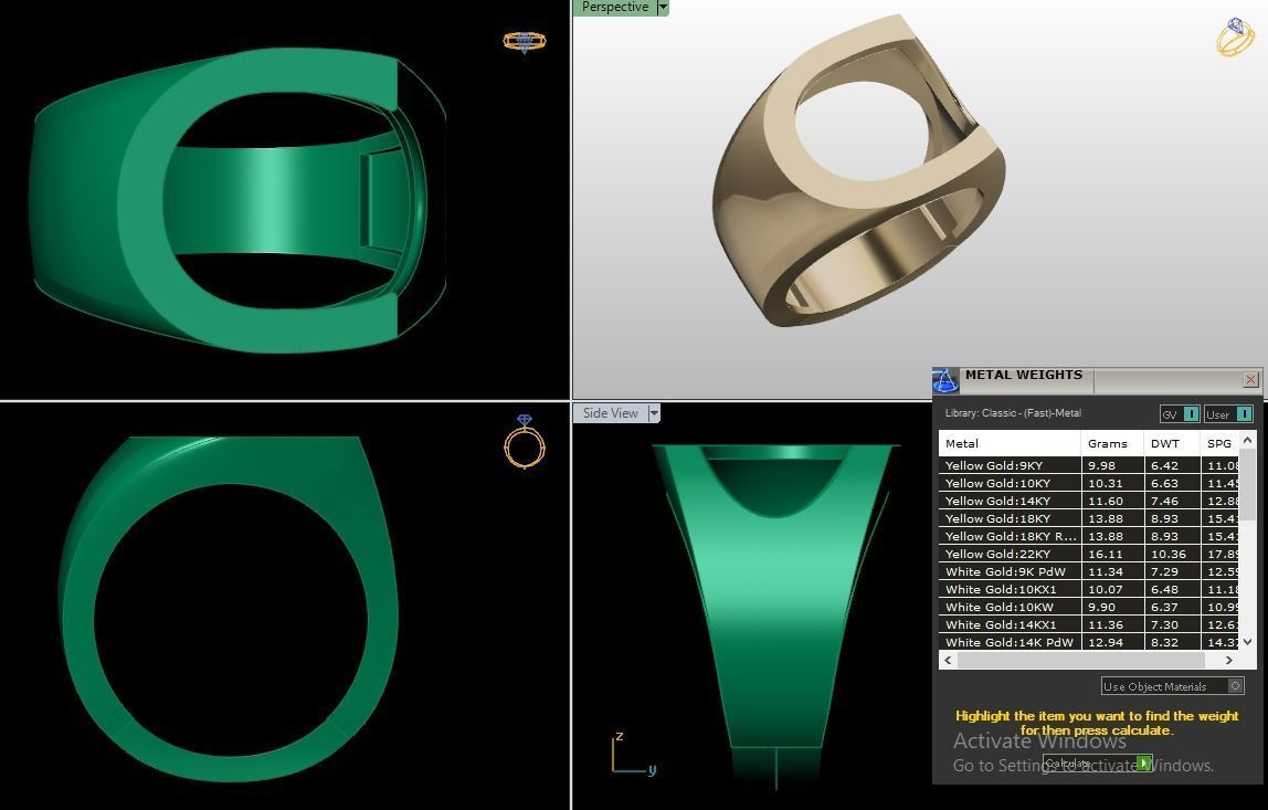 Letter rings  3D print model_23