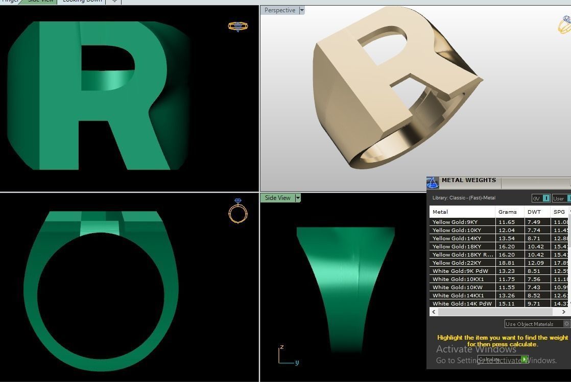 Letter rings  3D print model_11