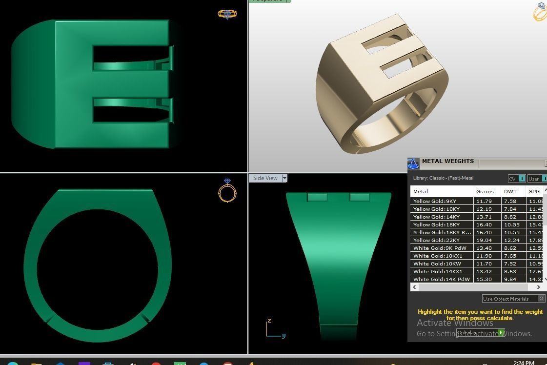 Letter rings  3D print model_25