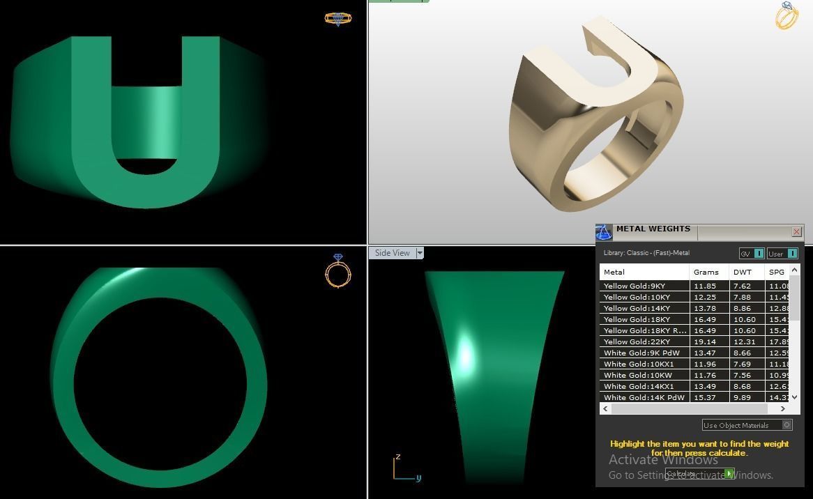 Letter rings  3D print model_16