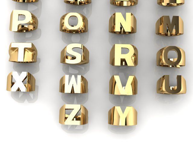 Letter rings  3D print model_21