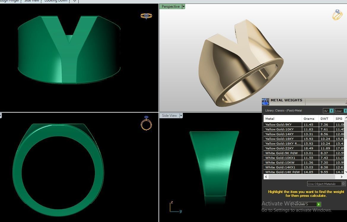 Letter rings  3D print model_20