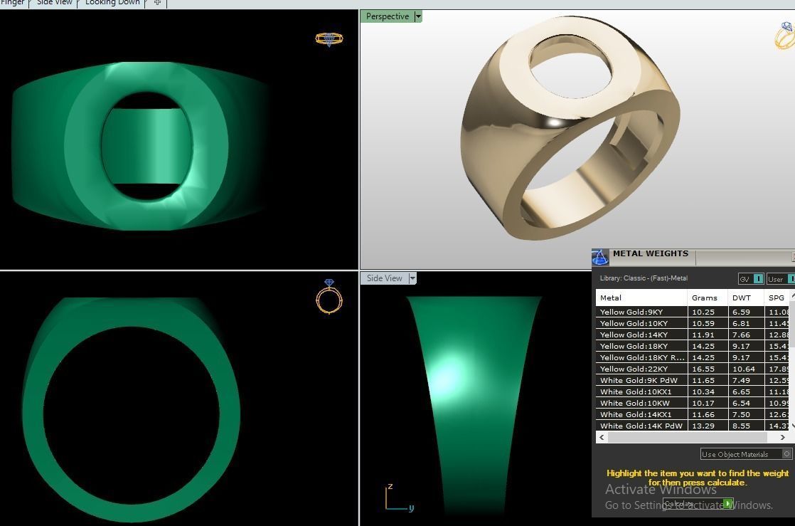 Letter rings  3D print model_8
