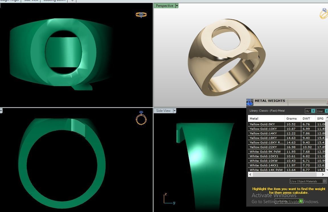 Letter rings  3D print model_10