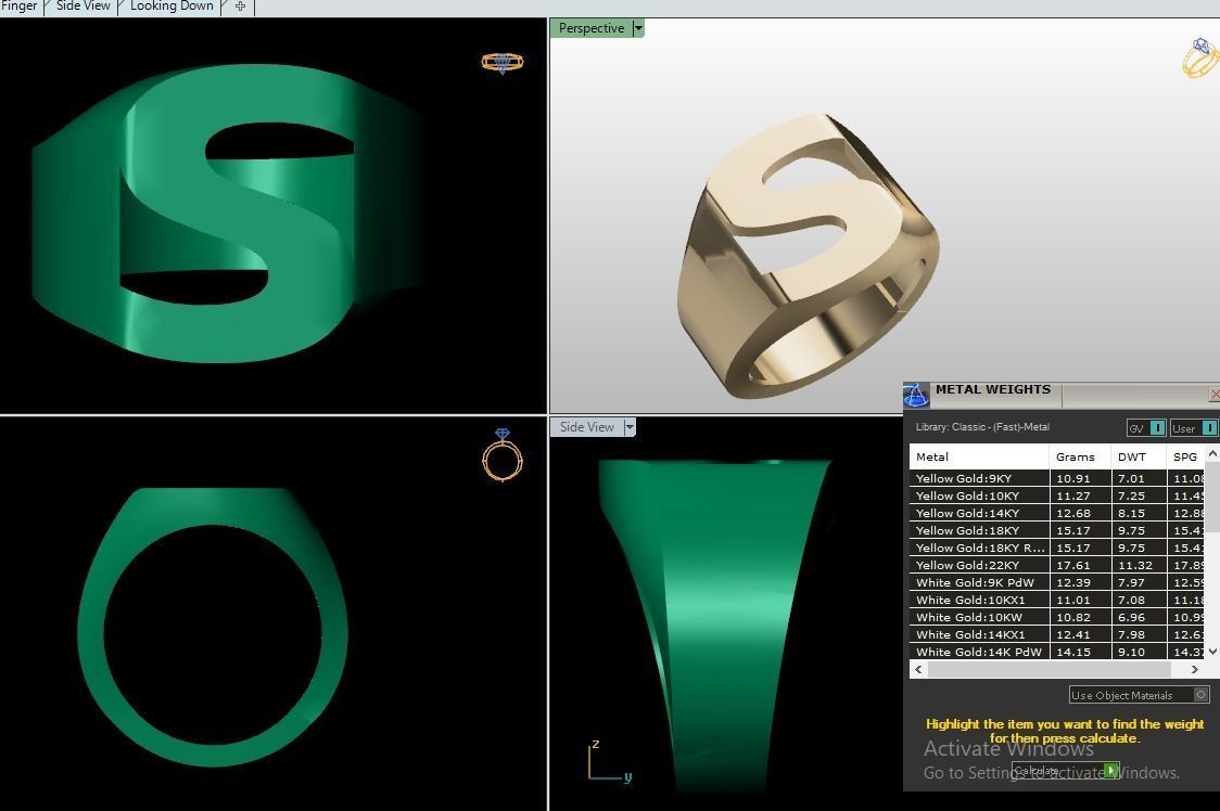 Letter rings  3D print model_14
