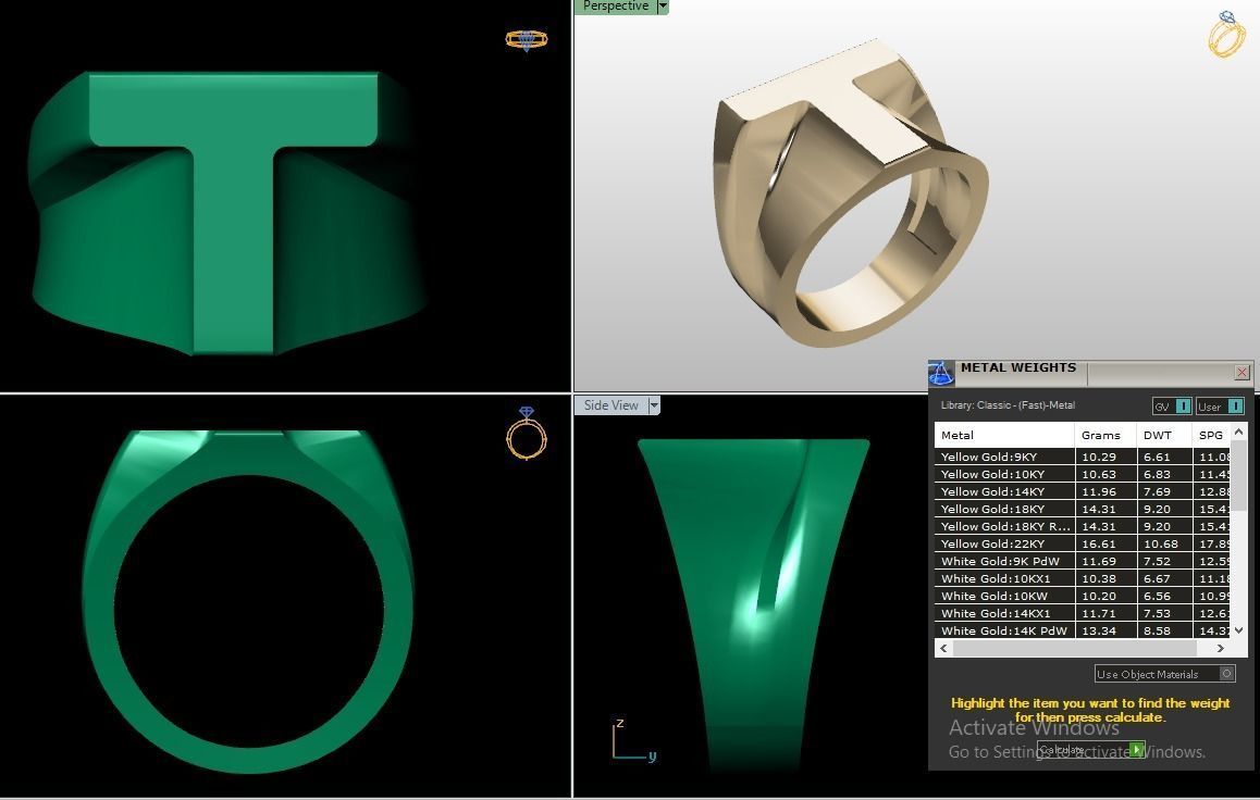 Letter rings  3D print model_15