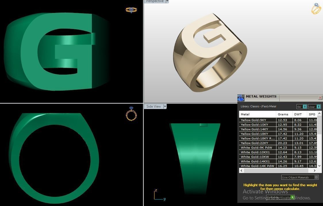 Letter rings  3D print model_27