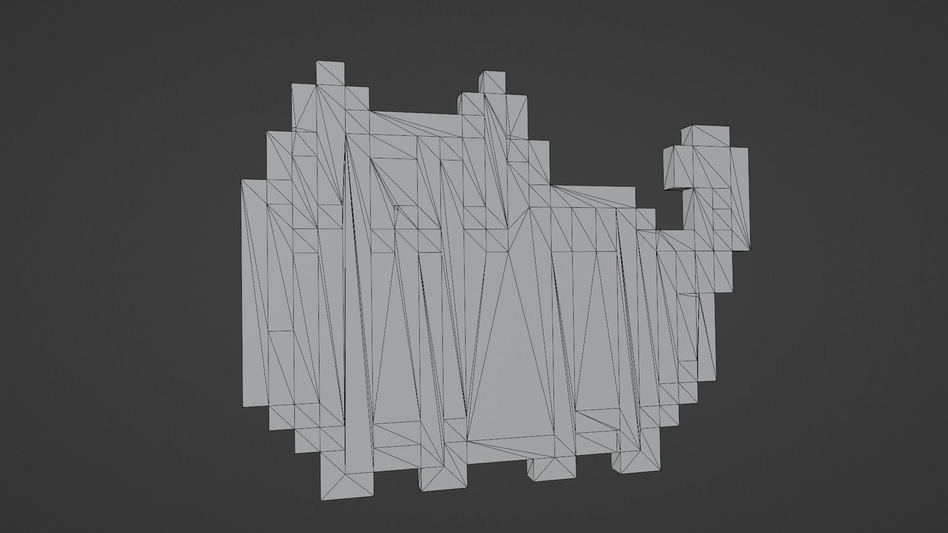 Pixel Cat Symbol Low-poly 3D model_6