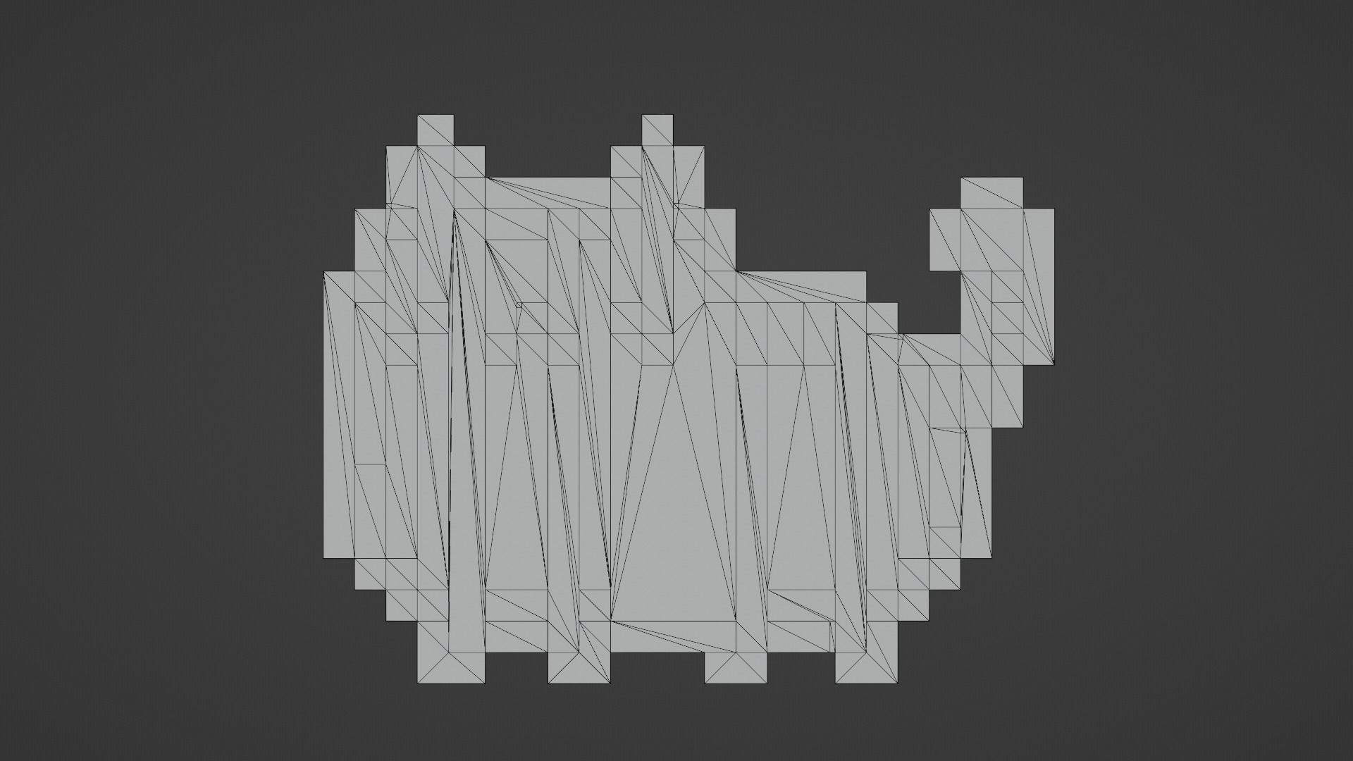 Pixel Cat Symbol Low-poly 3D model_5