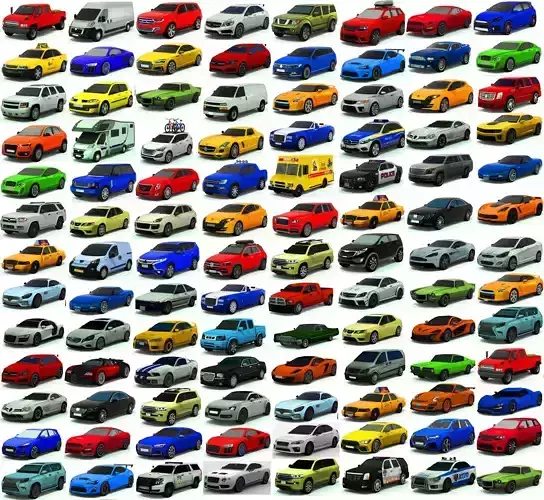 Cars Pack Low-poly 3D model