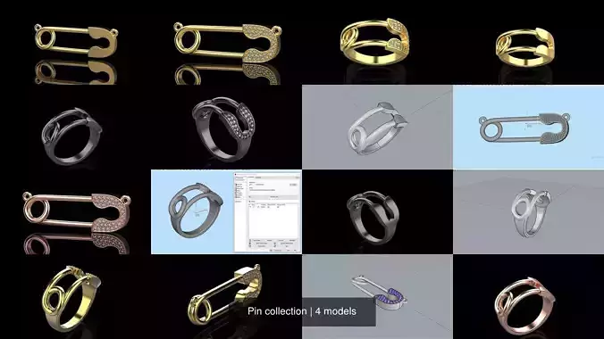 Pin collection gold plated