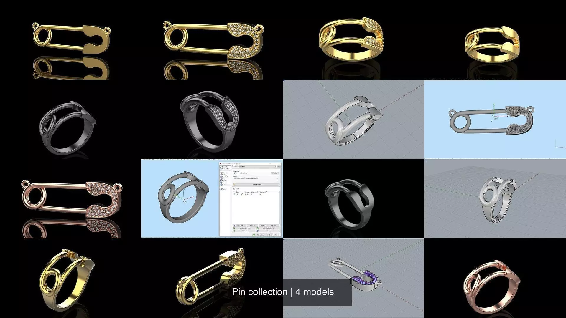 Pin collection gold plated _0