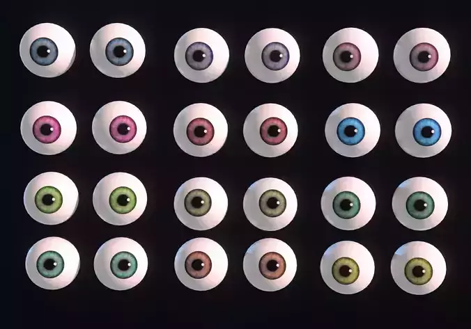 12 eye textures cartoon package