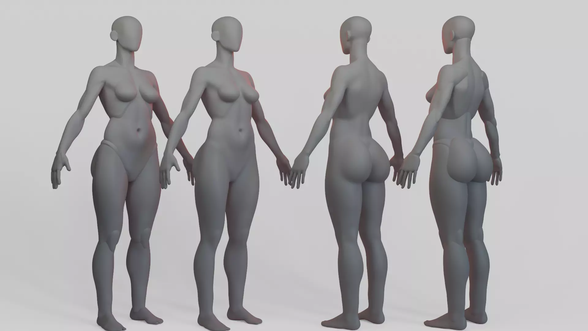 Female Blockout 3D model_0