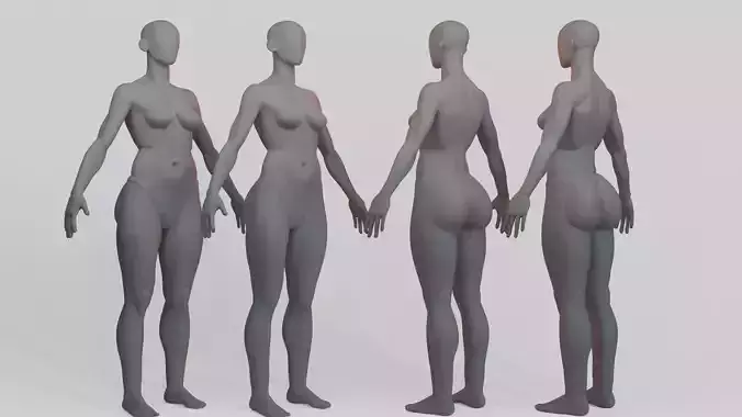 Female Blockout 3D model