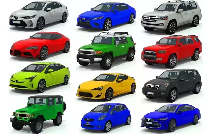 cars pack  Low-poly 3D model