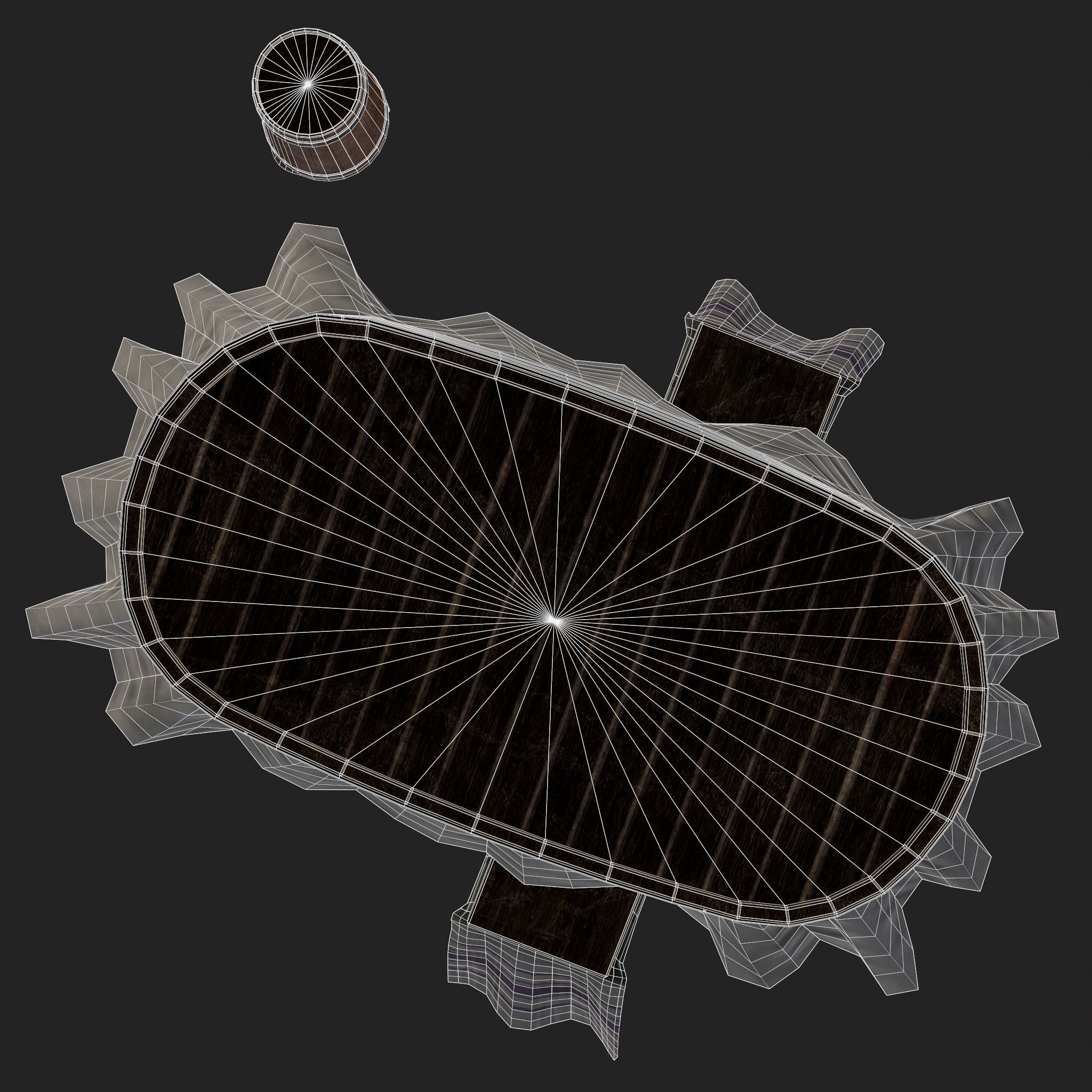 Medieval Bath Tub Low-poly 3D model_24