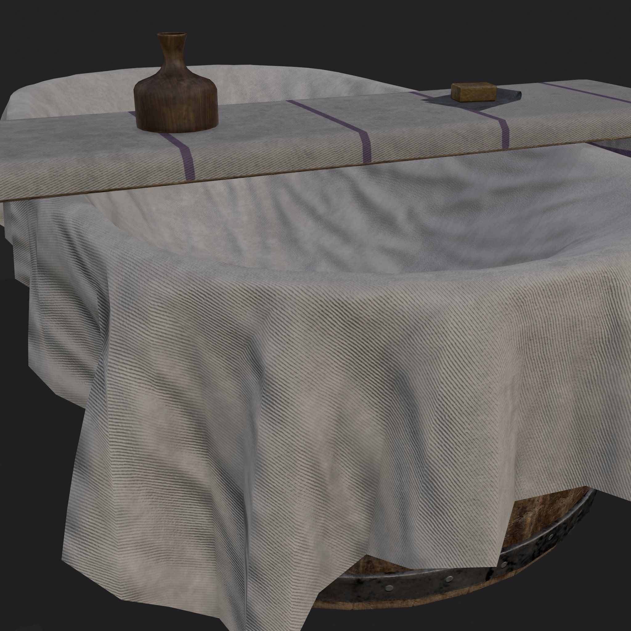 Medieval Bath Tub Low-poly 3D model_15