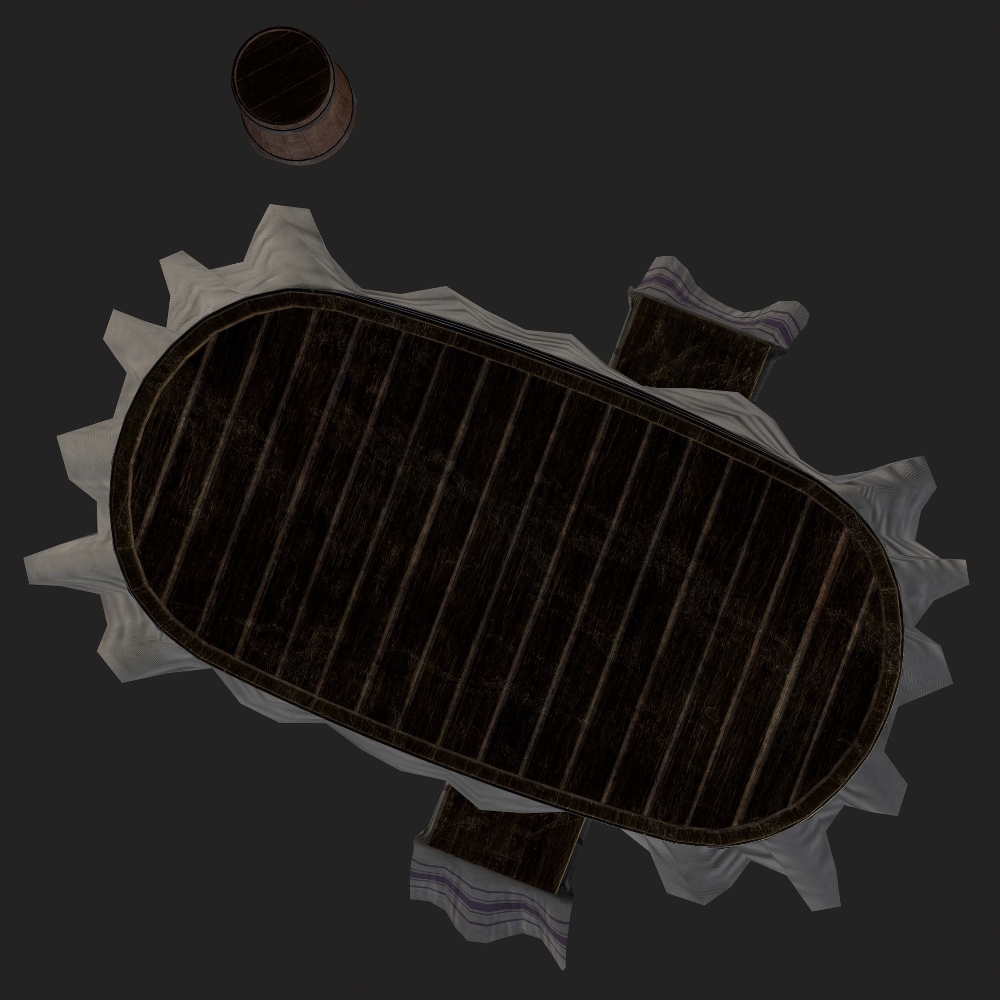 Medieval Bath Tub Low-poly 3D model_23