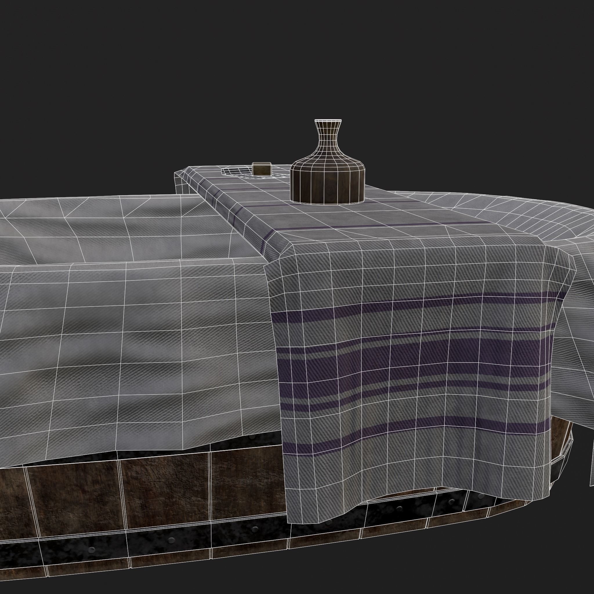 Medieval Bath Tub Low-poly 3D model_20