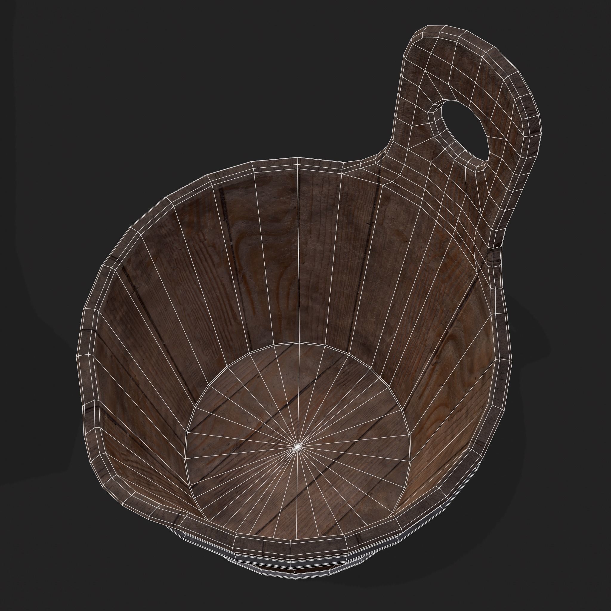 Medieval Bath Tub Low-poly 3D model_14