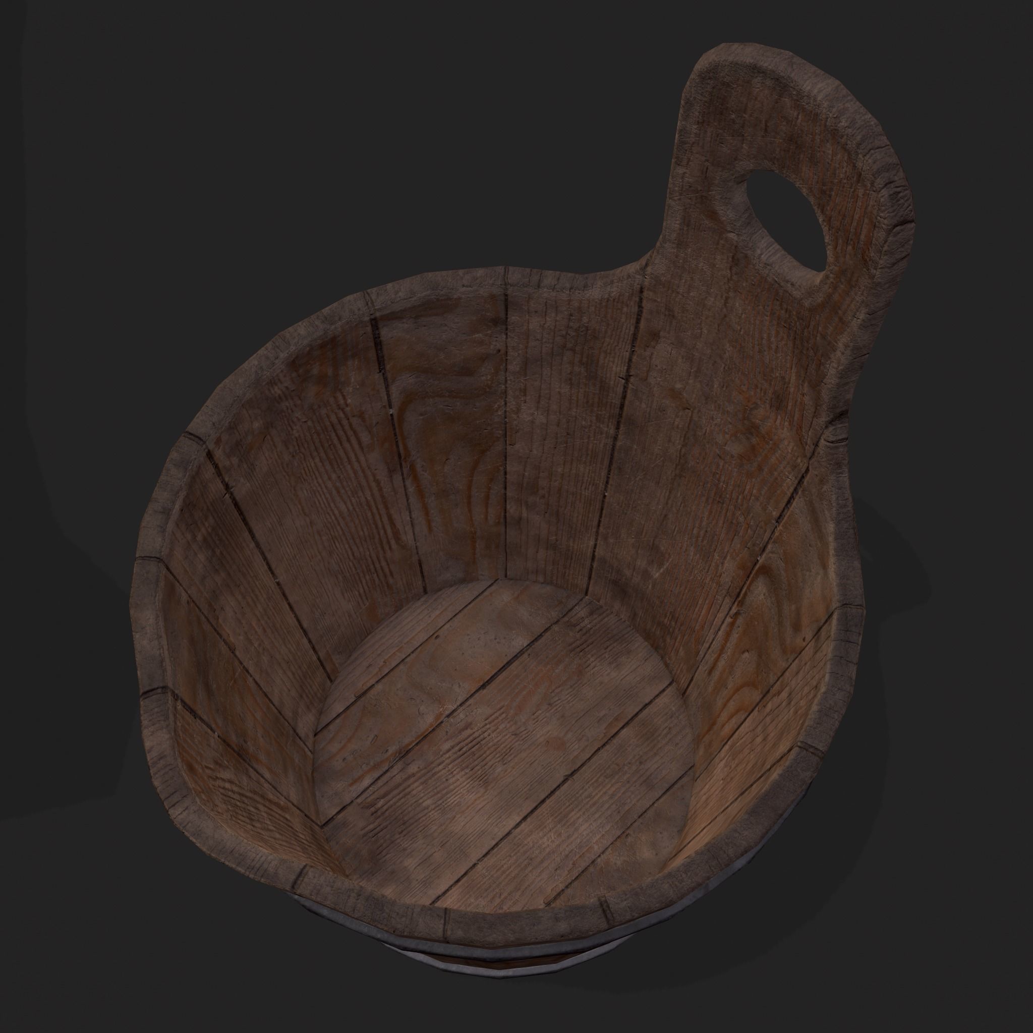 Medieval Bath Tub Low-poly 3D model_13