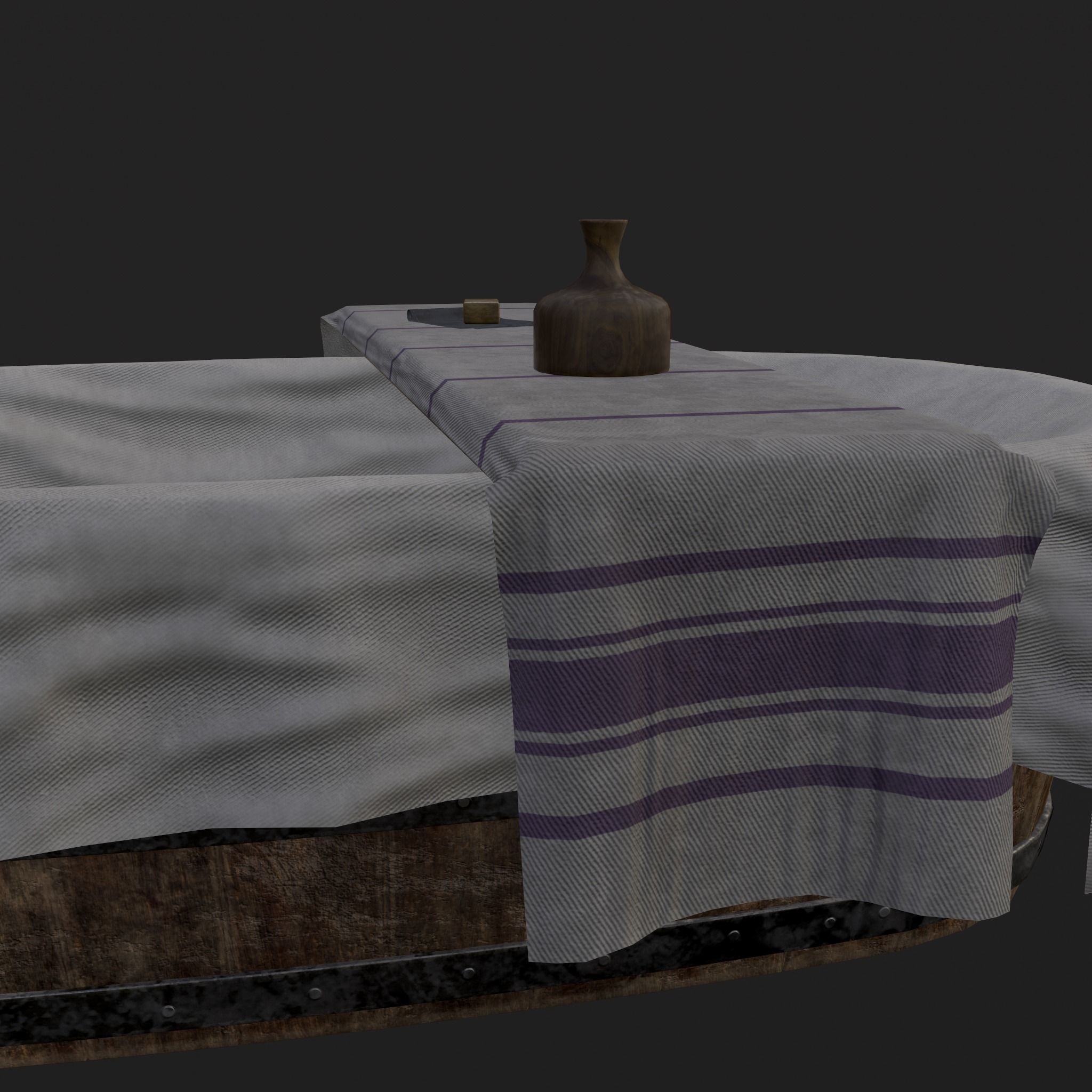 Medieval Bath Tub Low-poly 3D model_19