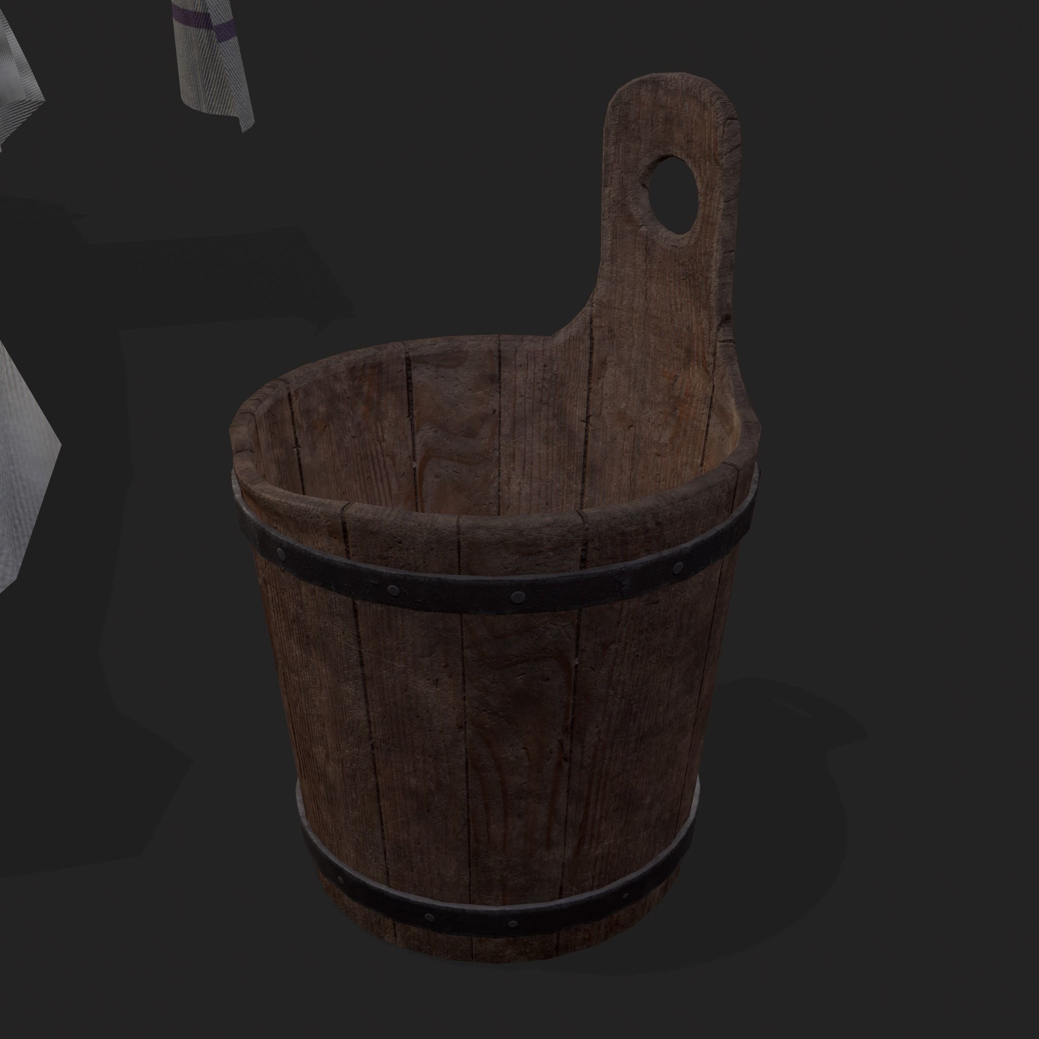 Medieval Bath Tub Low-poly 3D model_11