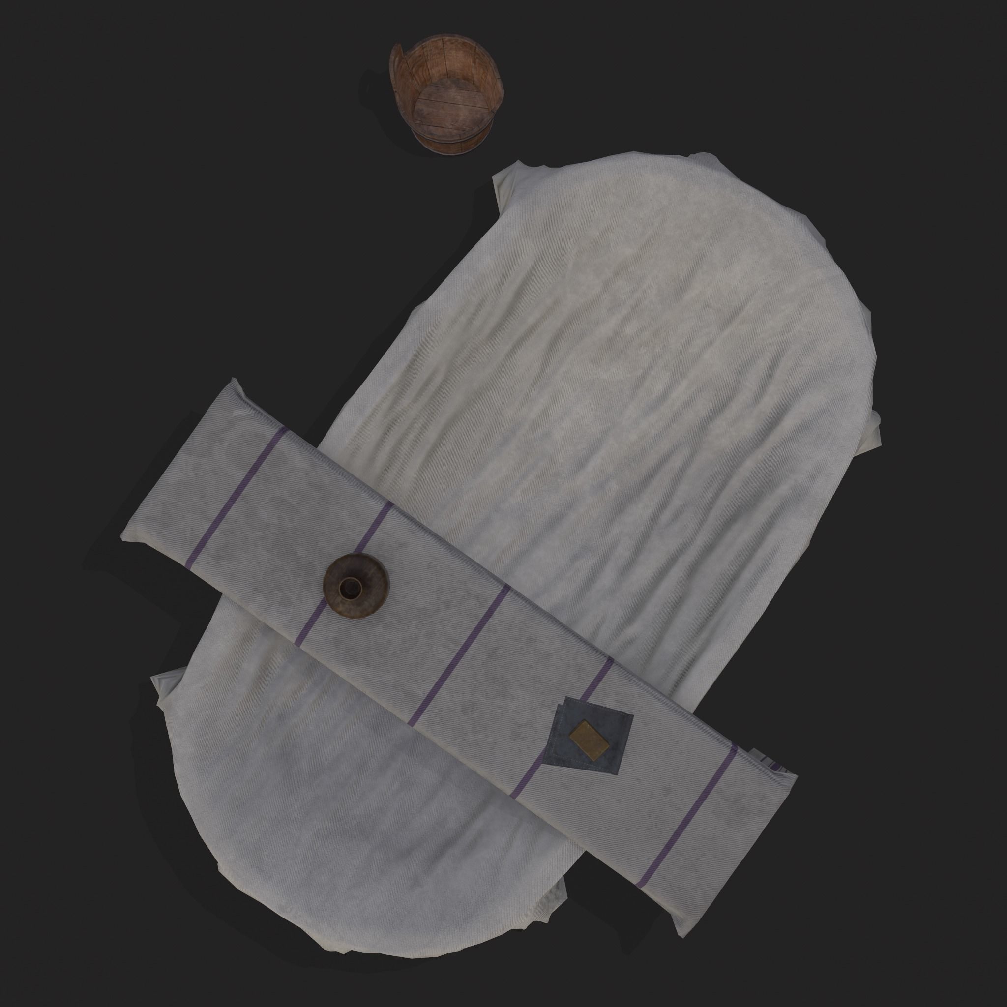 Medieval Bath Tub Low-poly 3D model_21