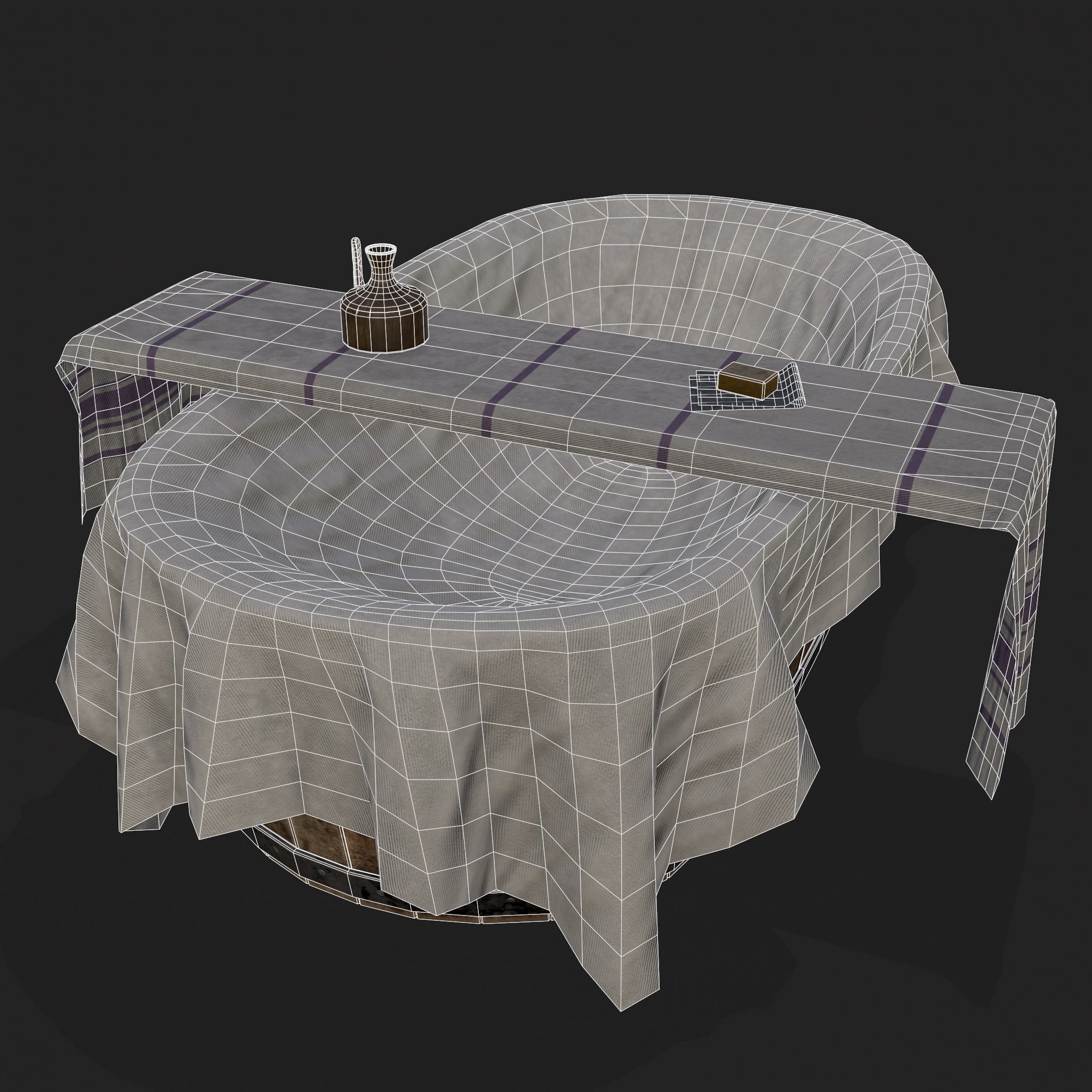 Medieval Bath Tub Low-poly 3D model_18