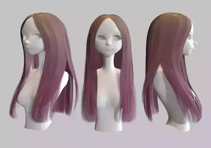 long blond-pink dyed hair