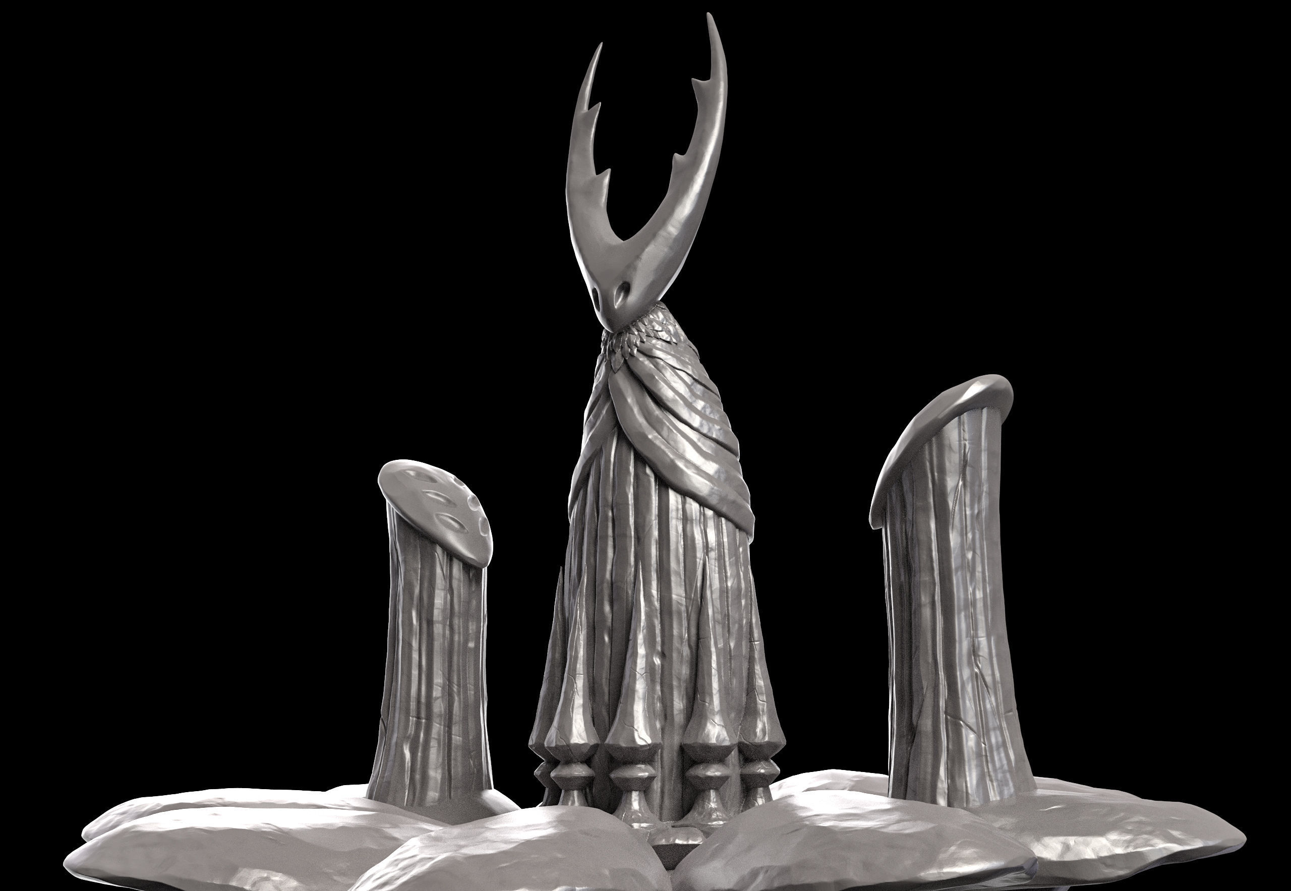 Hollow Knight The City of Tears Statue 3D print model_3