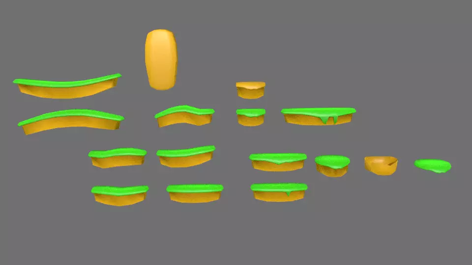 Toon Platformer Game Kit Low-poly 3D model