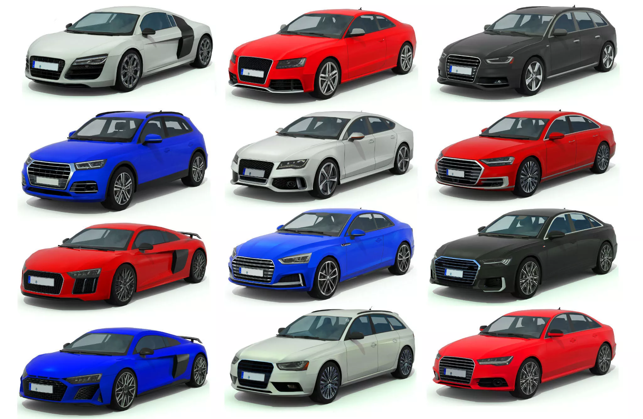 cars pack Low-poly 3D model